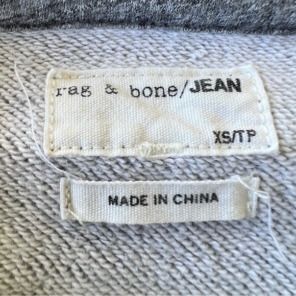 Rag & Bone The Raglan Crewneck Sweatshirt Gray Cotton Terry XS GUC - Picture 10 of 11